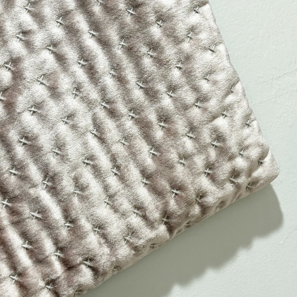 Mauve Brown Embroidered Pick Stitch Velvet Accent Pillow Cover Zip Close 20”X20” - Picture 4 of 5